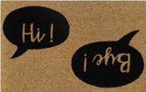 Doormat 60cm x 40cm - 'Hi! Bye!' - Absorbent Coir Mat for Indoor/Outdoor