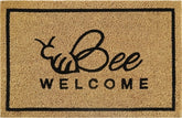 Doormat 60cm x 40cm - 'Bee Welcome' - Absorbent Coir Mat for Indoor/Outdoor