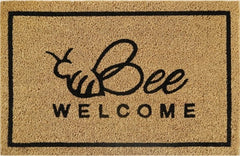 Doormat 60cm x 40cm - 'Bee Welcome' - Absorbent Coir Mat for Indoor/Outdoor