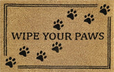 Doormat 60cm x 40cm - 'Wipe Your Paws' - Absorbent Coir Mat for Indoor/Outdoor
