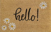 Doormat 60cm x 40cm - 'Hello!' - Absorbent Coir Mat for Indoor/Outdoor