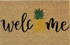 Doormat 60cm x 40cm - 'Welcome' - Rubber-Backed Coir Door Mat - Absorbent Coir Mat for Indoor/Outdoor
