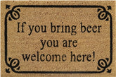 Doormat 60cm x 40cm - 'If You Bring Beer You Are Welcome Here!' - Absorbent Coir Mat for Indoor/Outdoor