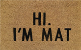 Doormat 60cm x 40cm - 'Hi. I'm Mat' - Absorbent Coir Mat for Indoor/Outdoor