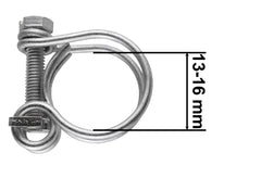 Double Wire Hose Clamp Galvanised 13mm-16mm