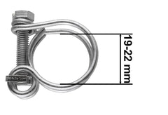 Double Wire Hose Clamp Galvanised 19mm-22mm