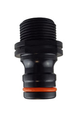 Male Tap Connector 3/4" BSPM - Max Flo, Black/Orange