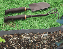 Wavy Plastic Garden Lawn Edging, H=20CM, L=9M, Gray