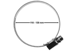 A2 Hose Clip 110mm-130mm - Adjustable 304 Stainless Steel Duct Clamps Hose Pipe Clamps Air Ducting Clamp Worm Drive Hose Clamps