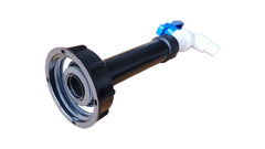 IBC 2” S60X6 Cap with Filter Extension and White Blue Plastic Tap