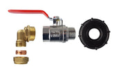 IBC 2” S60X6 Cap with BSPM-F Lever Valve and Brass Compression Elbow 1” BSP – 28mm