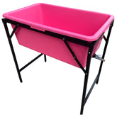 Pink Dog Bath with Drain Valve (WL) and Stand
