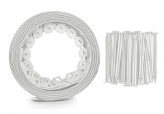 Lawn Border Set, Easy Border 40mm Light Gray 10m with Pegs