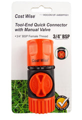 Cost Wise Female Connector with Valve And 3/4" BSPF Inlet