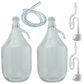 Glass Demijohn 5L 2 Pack Swing Top Cap Airlock, Bung & Tube