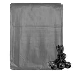 Grey L-Grade Tarpaulin with Bungee Balls (Black)