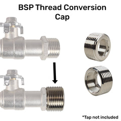 Thread Conversion Cap 3/4" BSPM - 1/2" BSPF, Nickel Plated