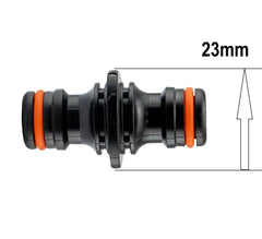 Two Way Connector Male 23mm Black