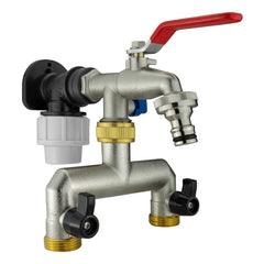 Wall Flange Kit 20mm MDPE - Double Tap with Triple Outlet Thread