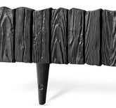 Lawn Edging, Plastic Palisade Wood Effect, 2.32m, Black