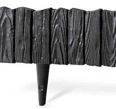 Lawn Edging, Plastic Palisade Wood Effect, 2.32m, Black