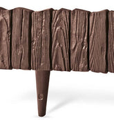Lawn Edging, Plastic Palisade Wood Effect, 2.32m, Brown