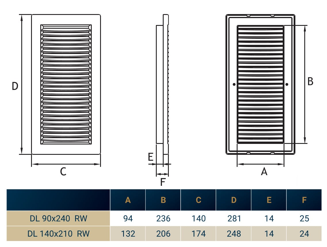 Louvre Vent White DL/140X210 RW LUX With Fly Mesh