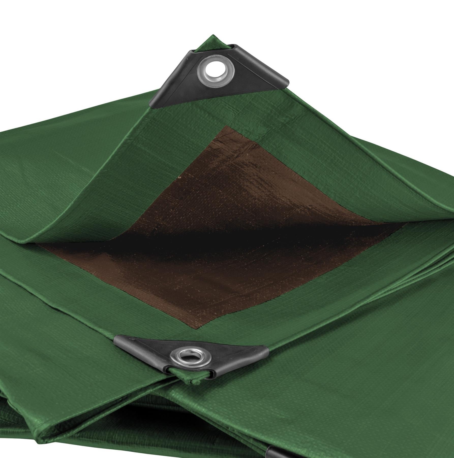 Green/Brown L-Grade Tarpaulin 1.5m x 2m