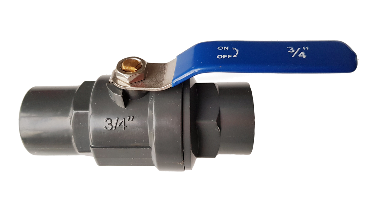PP 3/4" BSPF Stopcock with Stainless Steel Ball Valve and Handle