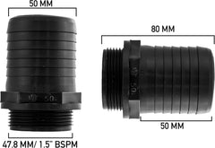 Pond Straight Connector 1.5" BSPM - 50mm