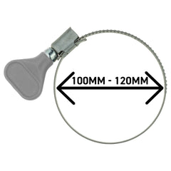 A2 Grip Hose Clip 100mm-120mm - Adjustable 304 Stainless Steel Duct Clamps Hose Pipe Clamps Air Ducting Clamp Worm Drive Hose Clamps