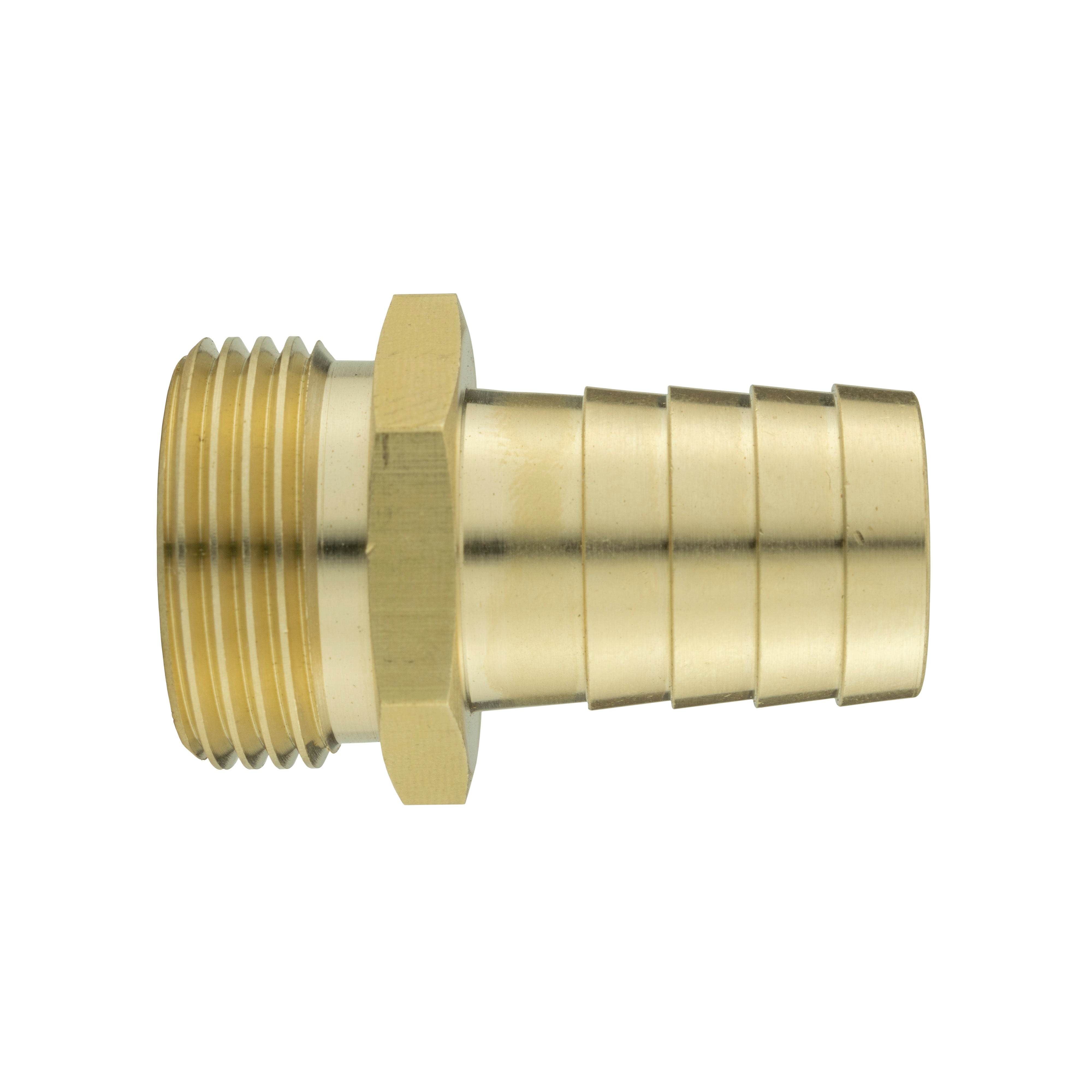 19mm Brass Barb with In-Line BSPF Valve and 25mm Brass Barb