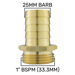Brass Straight Joiner 25mm - 1" BSPM