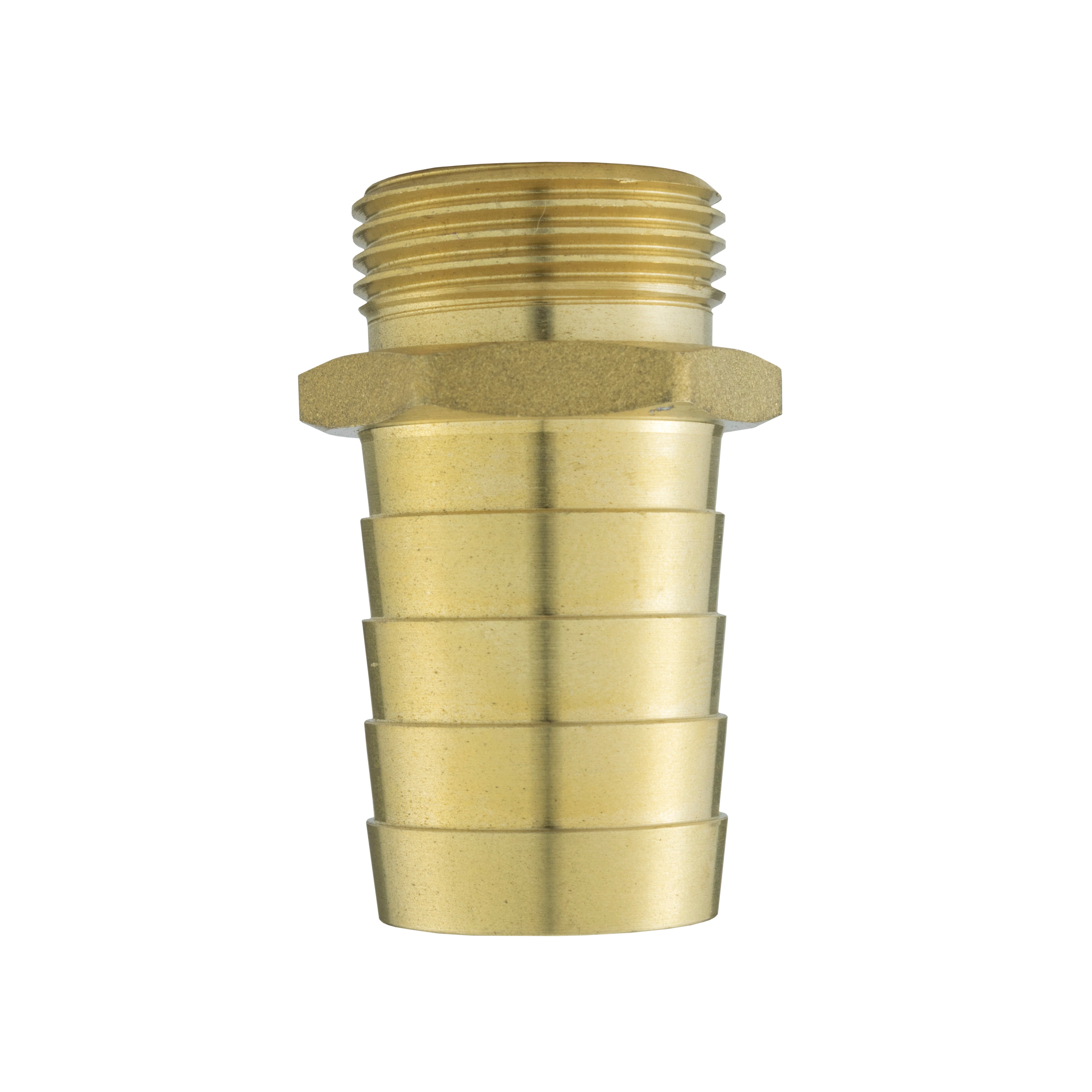 19mm Brass Barb with In-Line BSPF Valve and 25mm Brass Barb