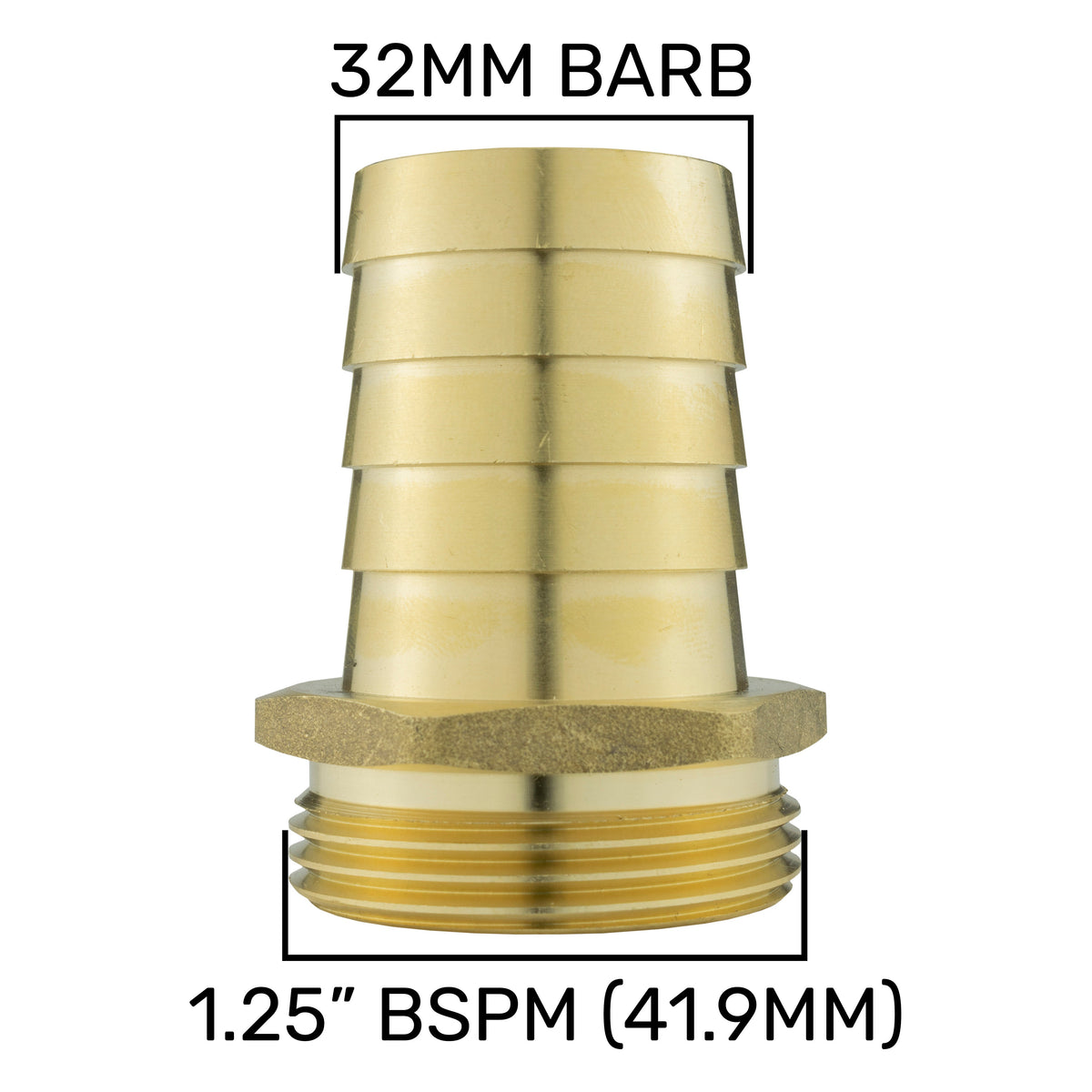 Brass Straight Joiner 32mm - 1.25" BSPM
