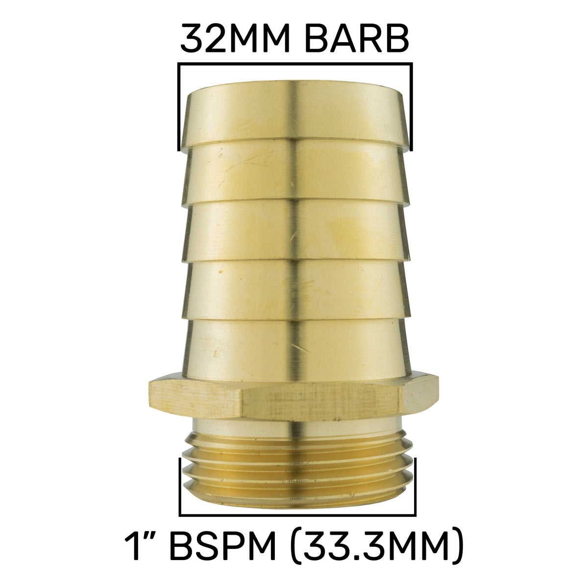 Brass Straight Joiner 32mm - 1" BSPM