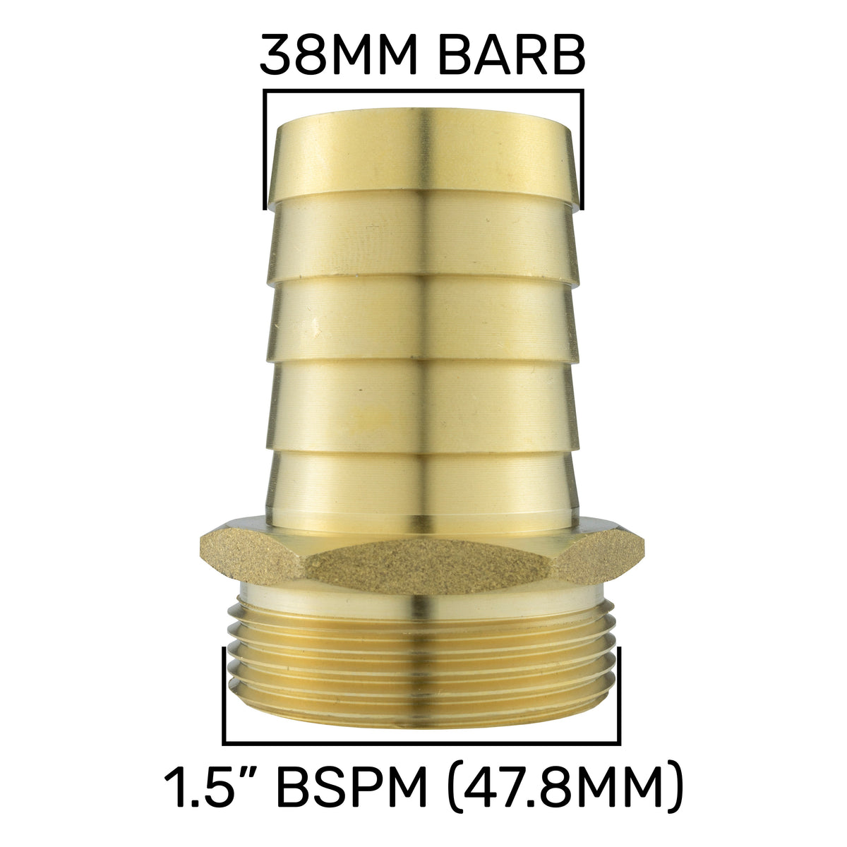 Brass Straight Joiner 38mm - 1.5" BSPM