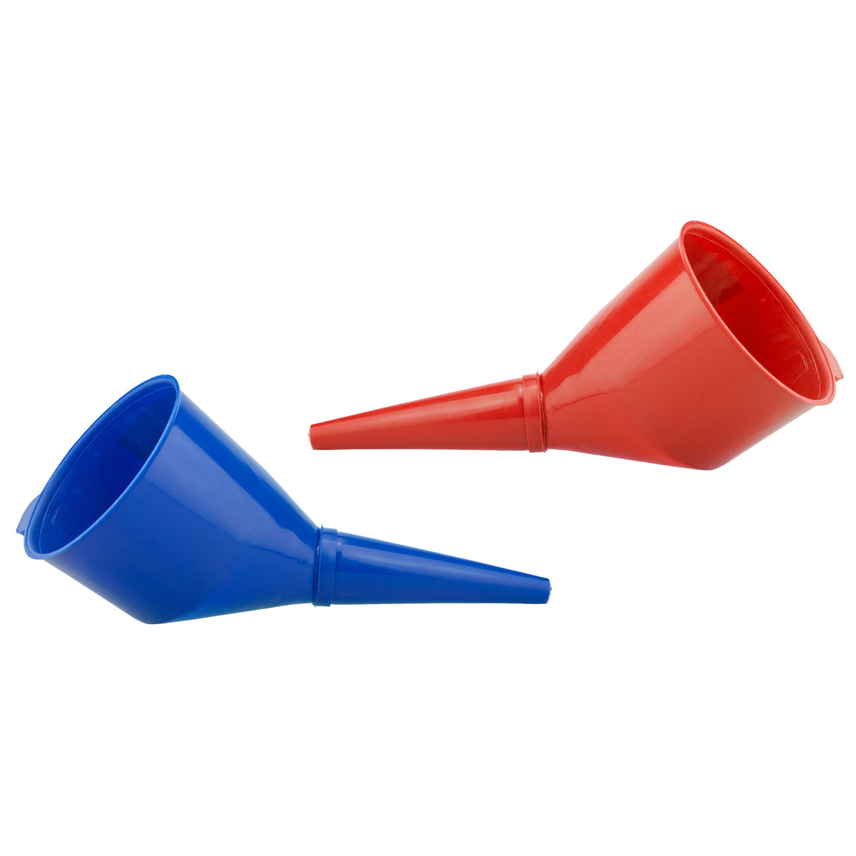 Angled Car Fuel Funnels with Filter (Red & Blue)