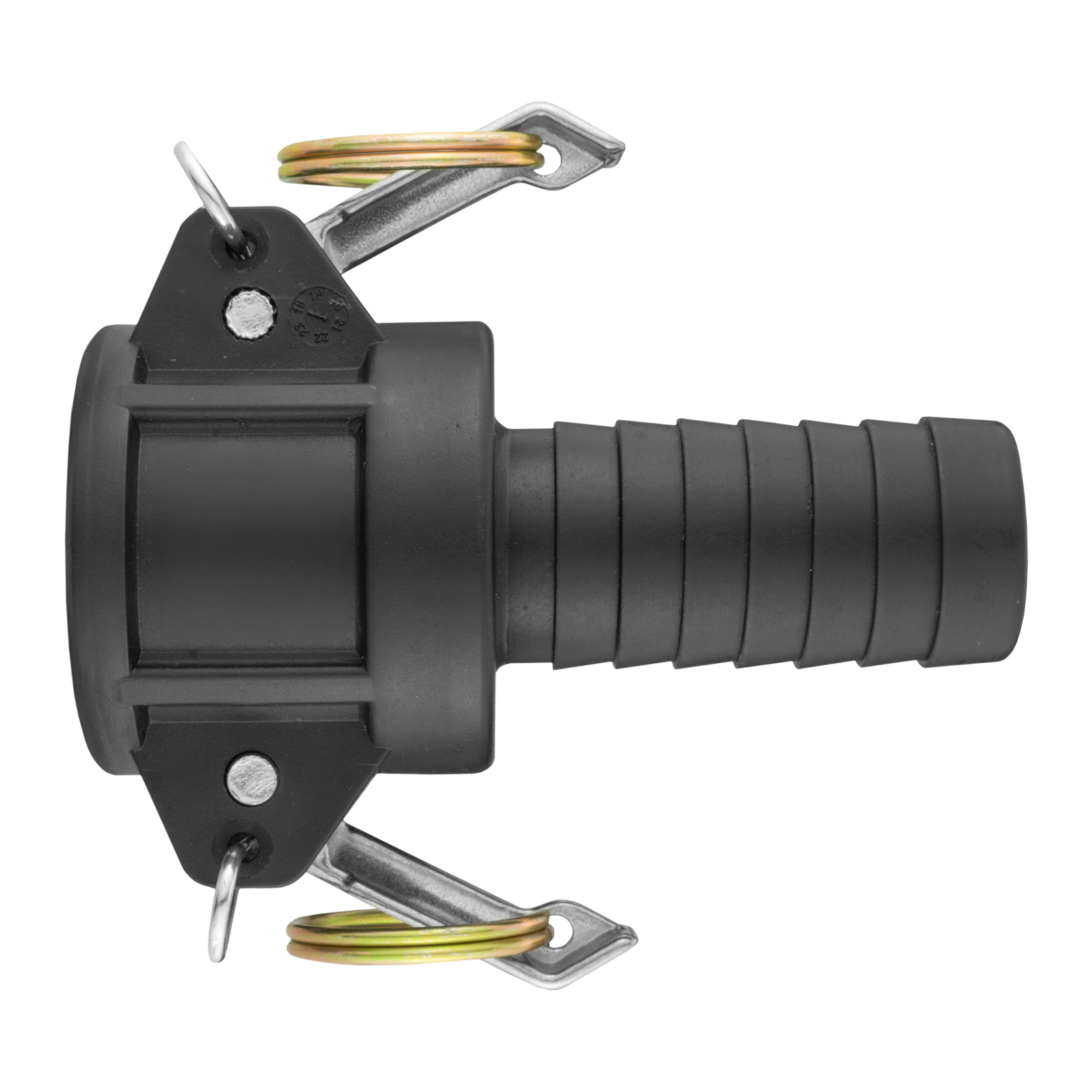 IBC 2” S60X6 Valve with IBC S60X6 - 1” Camlock Fitting and 1” Type C Camlock