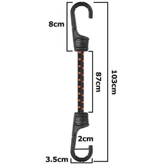 Bungee Cord Hook with PVC-coated Metal Hooks 100cm