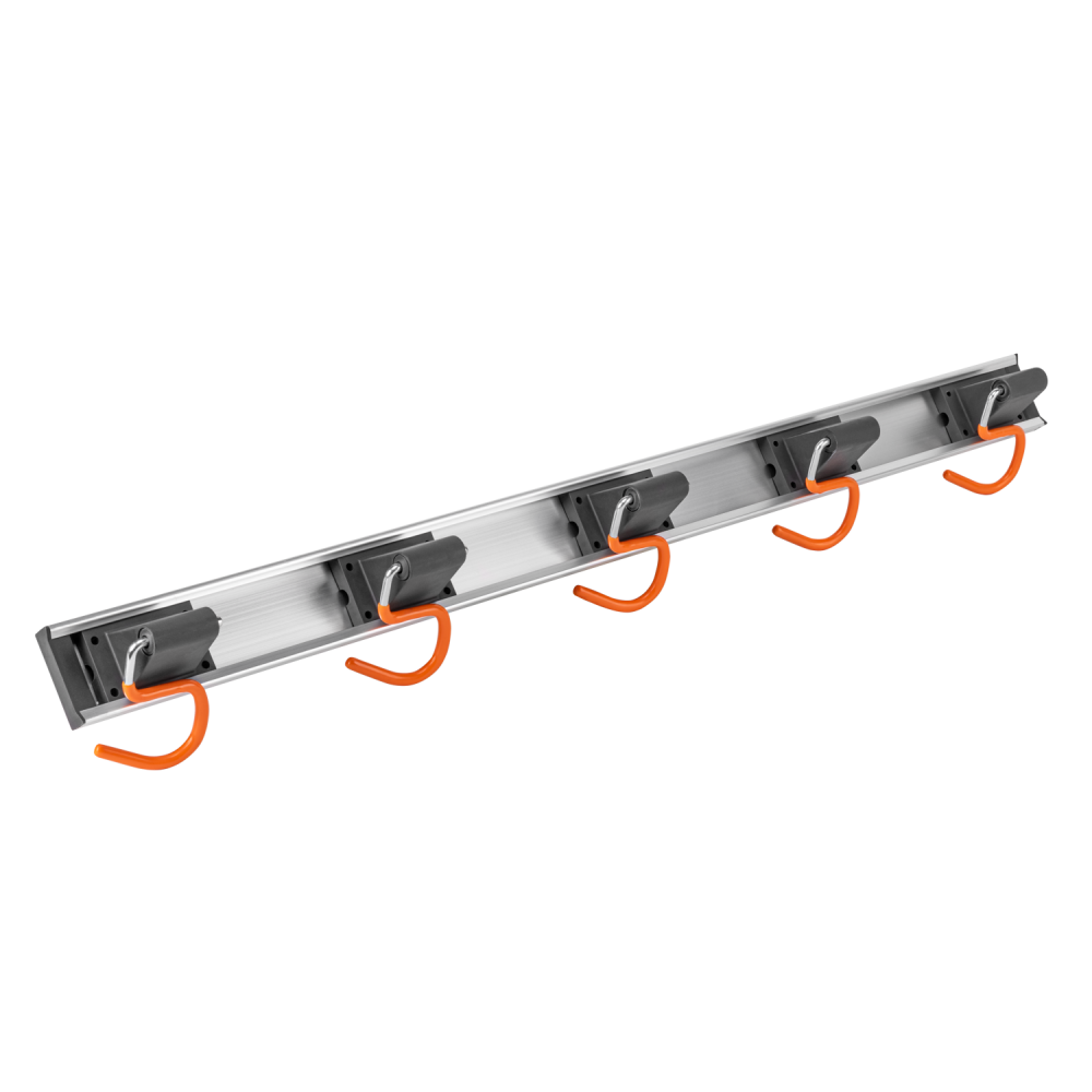 Wall Mount Tool Rack Rail with 5 x S Hanging Hooks