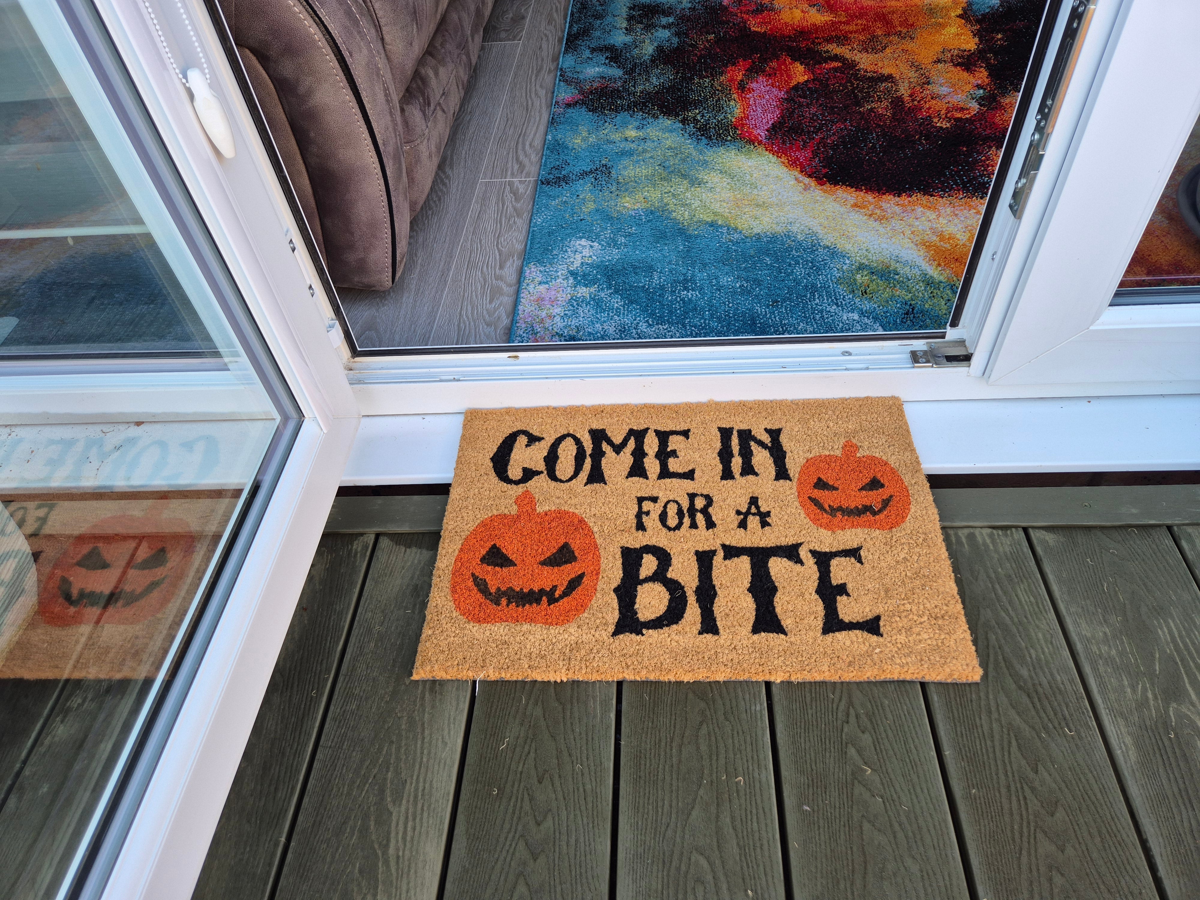 Doormat 60cm x 40cm - 'Come In For A Bite' - Absorbent Coir Mat for Indoor/Outdoor