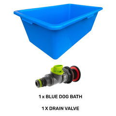 Blue Dog Bath with Drain Valve (Lime)