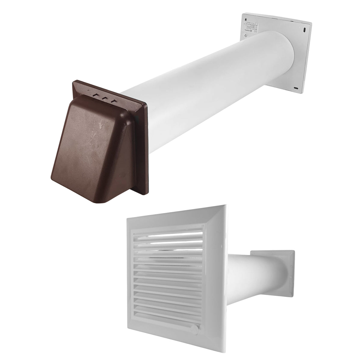 Through Wall Ventilation Kit Duo Smart DS4178 Vent with Brown External Vent