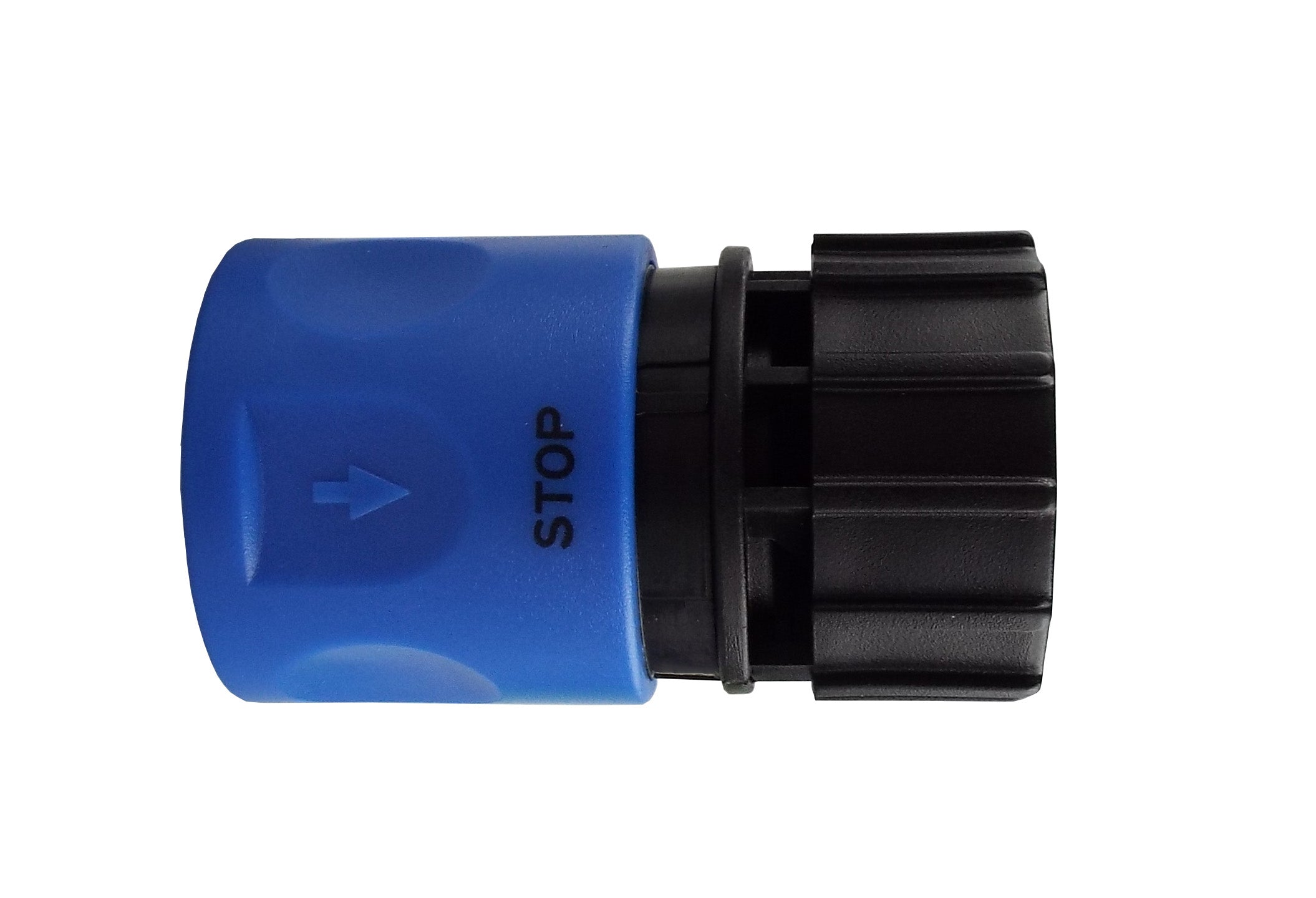 IBC 2” S60X6 Cap with In-Line BSPM Valve and ¾” BSPF Female Hose Connector Blue