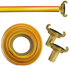Premium Garden Hose Yellow with Geka Type Claw Fittings