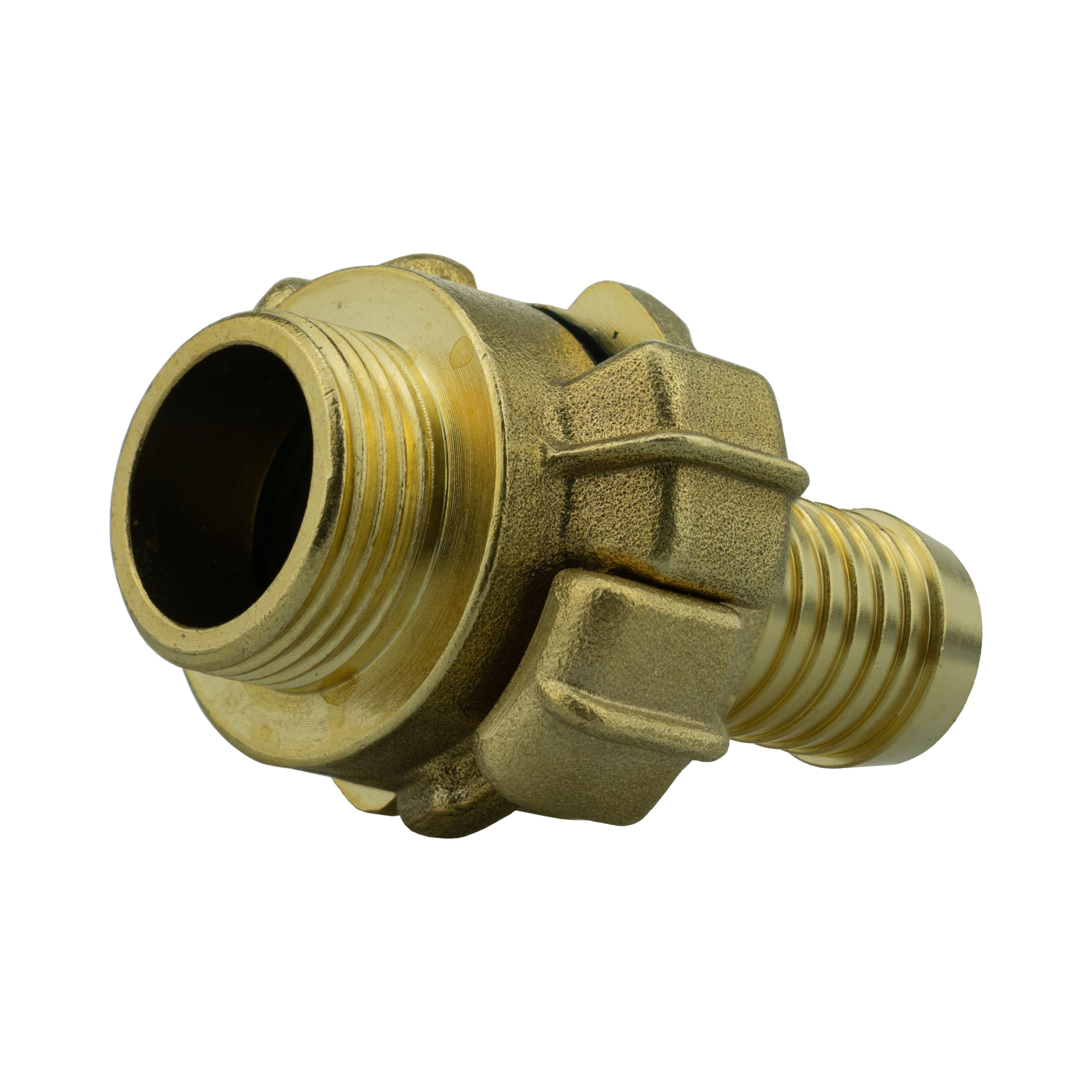 Wall Flange Kit 25mm MDPE + Lever Valve + 19mm Barbed Geka Set