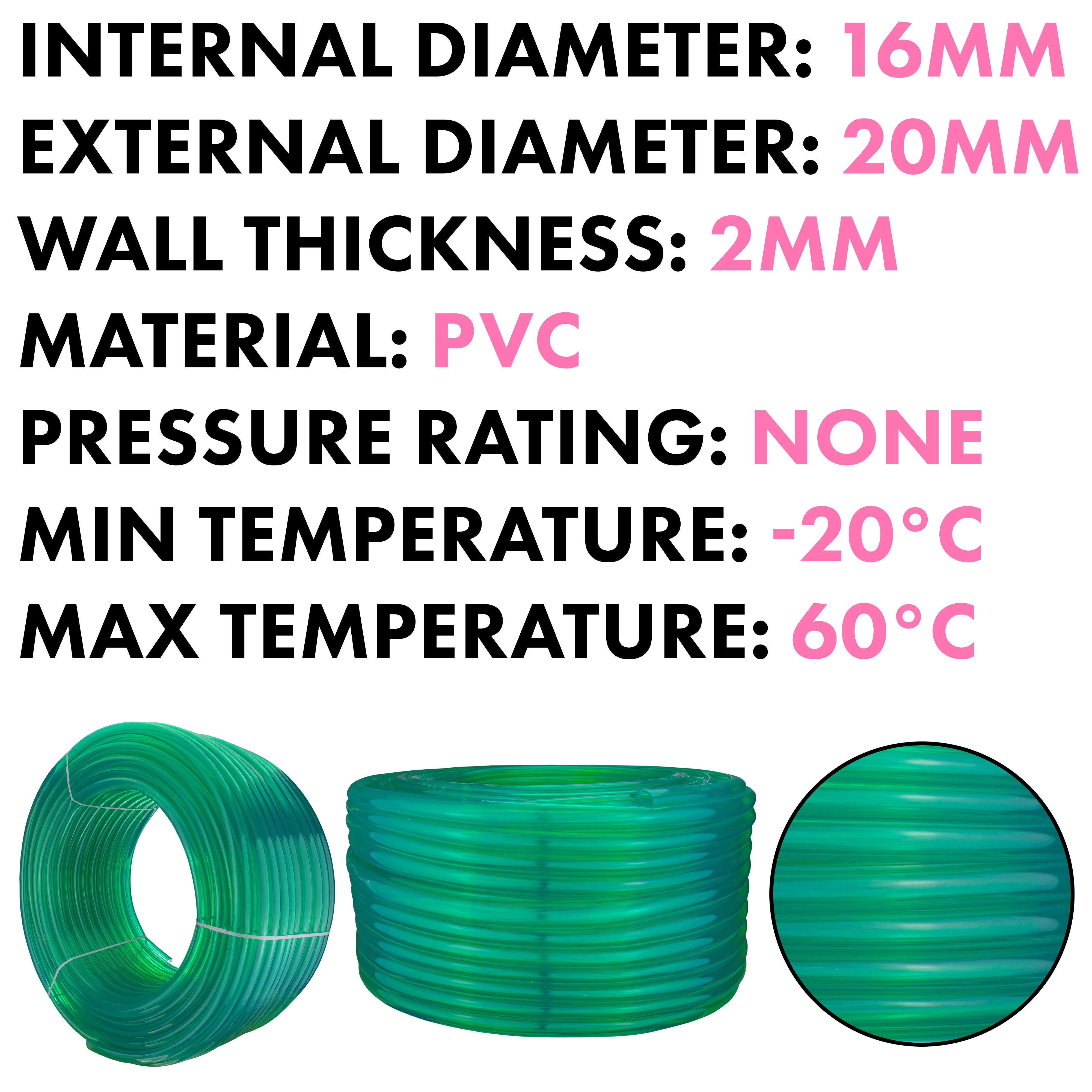 Green Semi-Transparent PVC Pipe 16mm*20mm