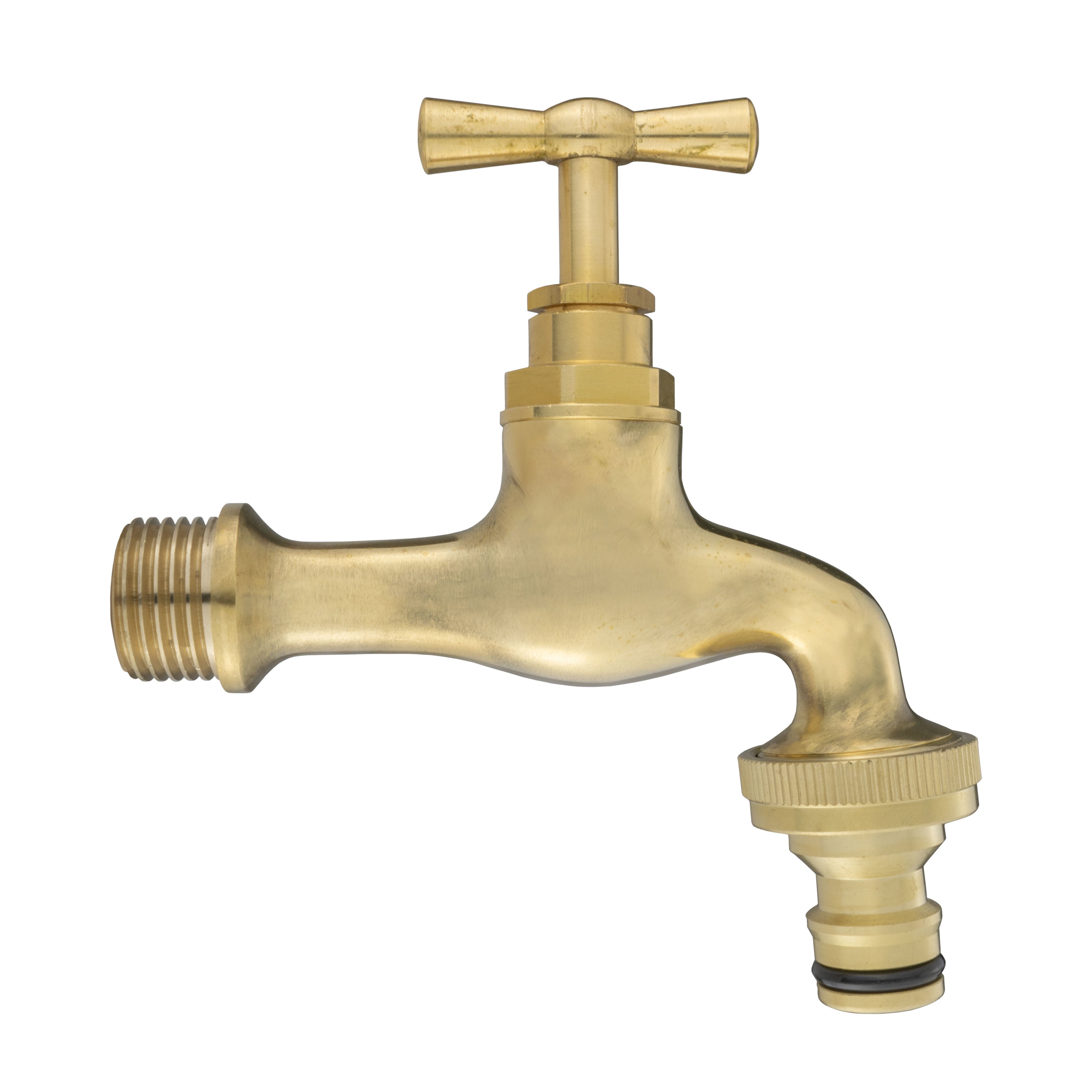 IBC 2” S60X6 Cap with Polished Brass Quick Connect Tap