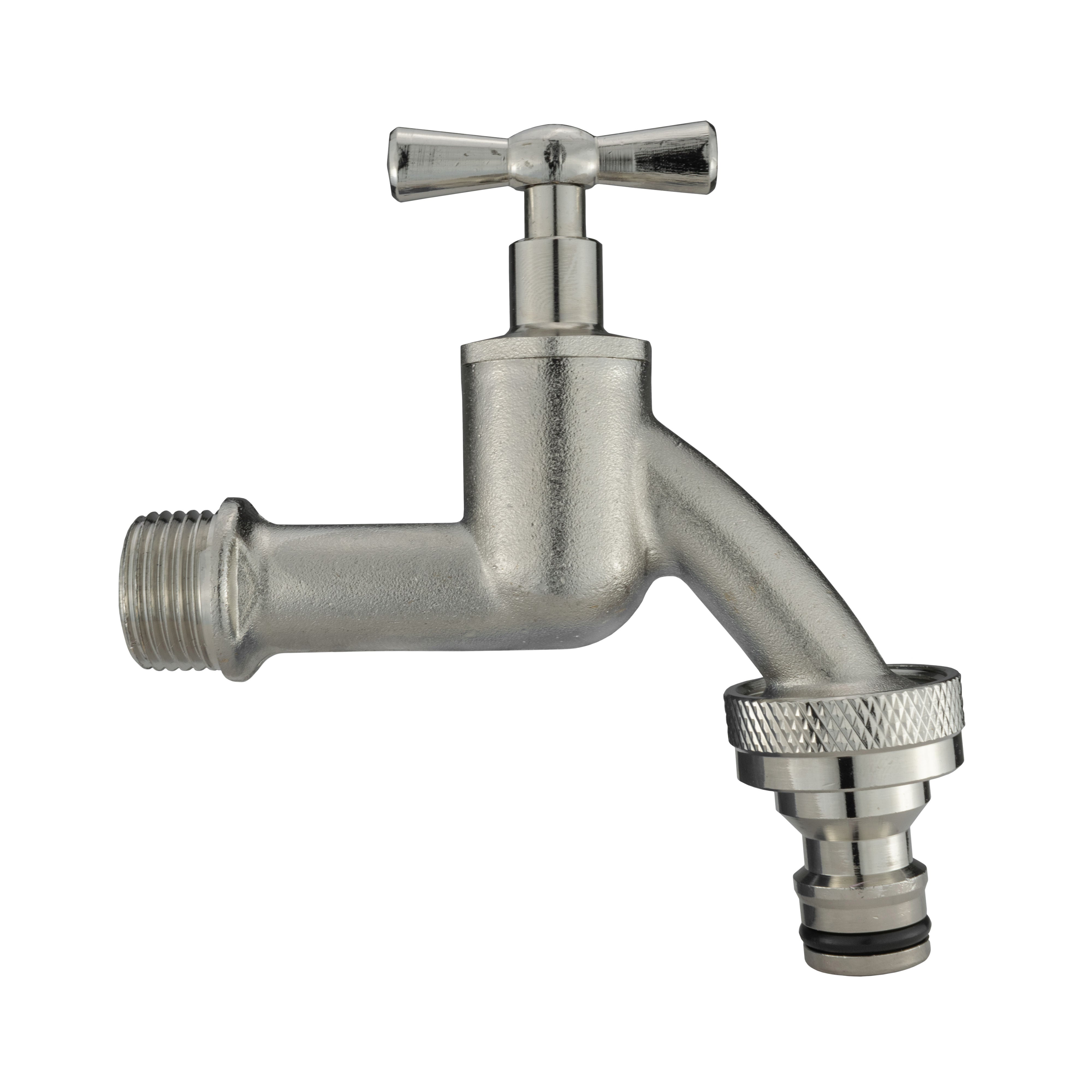IBC 2” S60X6 Cap with Quick Connect Nickle Plated Bib Tap ½” BSP